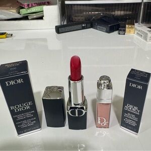 Dior Mini Lip Set – Rouge Dior 999 Satin Lipstick & Addict Lip Maximizer